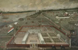 The Trading Post of the Dutch East India Company beside the Ganges in Hooghly, Bengal The Trading Post of the Dutch East India Company beside the Ganges in Hooghly, Bengal