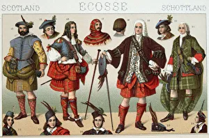 Traditional Scottish Costumes - in ' Le costume historique'" Traditional Scottish Costumes - in ' Le costume historique'"