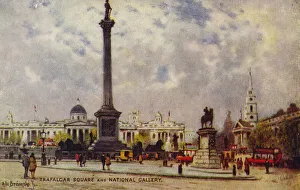 Trafalgar Square and the National Gallery (colour litho) Trafalgar Square and the National Gallery (colour litho)
