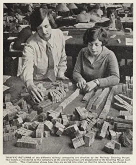 Traffic returns for British railway companies being sorted at the Railway Clearing House Traffic returns for British railway companies being sorted at the Railway Clearing House