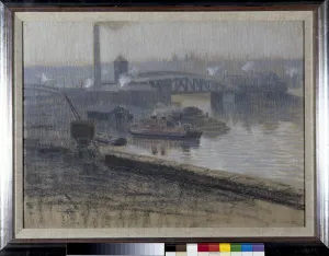 Trafford Bridge and Pomona Dock (pastel on paper) Trafford Bridge and Pomona Dock (pastel on paper)