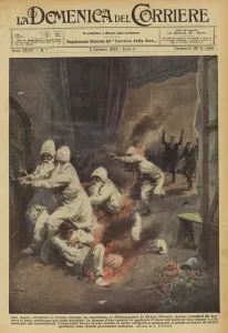 A tragic adventure occurred, during an interlude, for Elohne's dramas... (colour litho) A tragic adventure occurred, during an interlude, for Elohne's dramas... (colour litho)