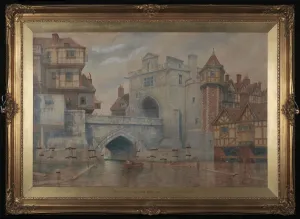 Traitor's Gate - Old London bridge in 1650 (w/c) Traitor's Gate - Old London bridge in 1650 (w/c)