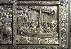 Means Of Conveyance Gallery: The travel of the body of st James to Spain, detail of the lateral antependium