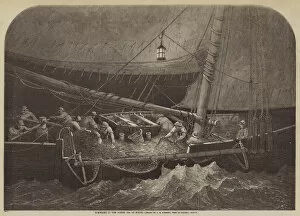 Trawling in the North Sea at Night (engraving)