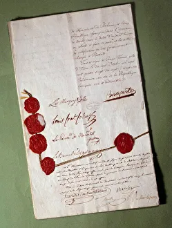Treat of Campoformio (Campo Formio, Campo-Formio) signed by Napoleon Bonaparte (1769-1821 Treat of Campoformio (Campo Formio, Campo-Formio) signed by Napoleon Bonaparte (1769-1821