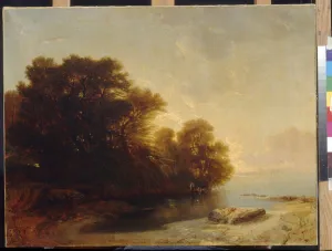 Trees at the lake by Calame, Alexandre (1810-1864). Oil on canvas, Dimension : 62x81 Trees at the lake by Calame, Alexandre (1810-1864). Oil on canvas, Dimension : 62x81