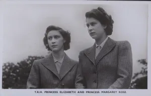 TRH Princess Elizabeth and Princess Margaret Rose (b/w photo) TRH Princess Elizabeth and Princess Margaret Rose (b/w photo)
