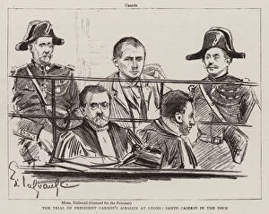 The Trial of President Carnot's Assassin at Lyons, Santo Caserio in the Dock (engraving)