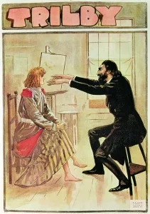 Trilby hypnotised by Svengali, illustration from Trilby, 1894 (colour litho) Trilby hypnotised by Svengali, illustration from Trilby, 1894 (colour litho)
