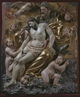 The Trinity, detail of a Renaissance altarpiece (painted and gilded wood)
