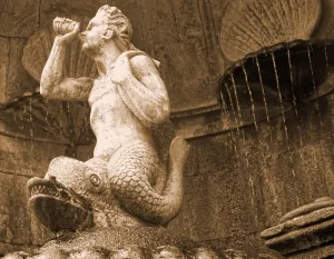 Triton Fountain, Santuario de Nossa Senhora dos Remedios, Lamego, Portugal 1738 (stone) Triton Fountain, Santuario de Nossa Senhora dos Remedios, Lamego, Portugal 1738 (stone)
