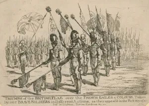 Triumph of the British flag over the French Eagles and Colours (engraving) Triumph of the British flag over the French Eagles and Colours (engraving)