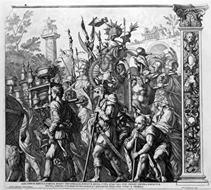 Audenaerde Collection: The Triumph of Caesar, Plate 6, engraved by Robert van Audenaerde, 1692 (engraving)