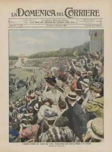 Car Motor Gallery: The triumphal entry of the winners of the Beijing-Paris raid in the Milan Arena