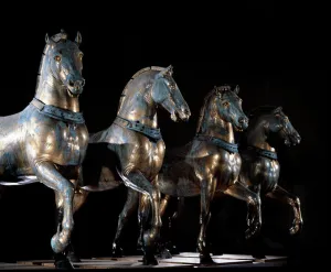 The Triumphal Quadriga or Horses of St Mark's Basilica (Guilted bronze sculpture The Triumphal Quadriga or Horses of St Mark's Basilica (Guilted bronze sculpture