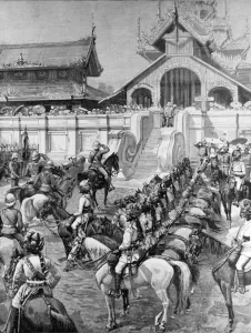 Our Troops in Burmah: Reception of General F. Roberts in Mandalay at the East Gate of the Our Troops in Burmah: Reception of General F. Roberts in Mandalay at the East Gate of the