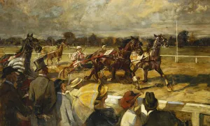 Trotting, Hoppe-Garden, Berlin, c.1900 (oil on canvas) Trotting, Hoppe-Garden, Berlin, c.1900 (oil on canvas)