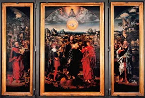 Tryptic of Saint Pancrace - Painting on wood by Adriaen Isenbrant (Adrien Ysenbrant Tryptic of Saint Pancrace - Painting on wood by Adriaen Isenbrant (Adrien Ysenbrant