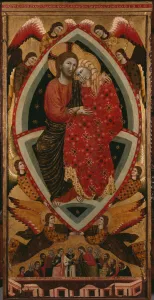 Tryptic of the Virgin, central panel (see also 279476 and 279478) (oil on panel) Tryptic of the Virgin, central panel (see also 279476 and 279478) (oil on panel)