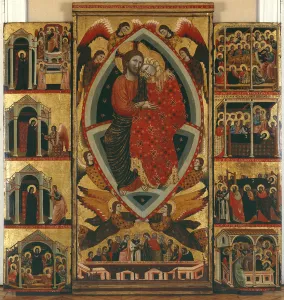 Tryptic of the Virgin (see also 279477 and 279478) (oil on panel) Tryptic of the Virgin (see also 279477 and 279478) (oil on panel)
