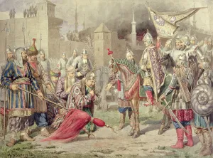 Tsar Ivan IV Vasilyevich the Terrible (1530-84) conquering Kazan, 1880 (w/c on paper) Tsar Ivan IV Vasilyevich the Terrible (1530-84) conquering Kazan, 1880 (w/c on paper)