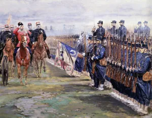 Tsar Nicolas reviews the troops with Felix faure in Chalon-sur-Marne during his visit in Tsar Nicolas reviews the troops with Felix faure in Chalon-sur-Marne during his visit in