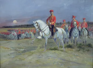 Tsarevich Nicolas (1894-1917) Reviewing the Troops, 1899 (oil on canvas) Tsarevich Nicolas (1894-1917) Reviewing the Troops, 1899 (oil on canvas)