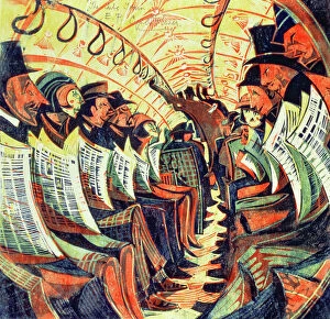 Related Images Collection: The Tube Train, c. 1934 (linocut)