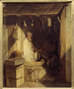 Turkish merchant smoking in his shop Painting by Alexandre Gabriel Decamps (1803-1860 Turkish merchant smoking in his shop Painting by Alexandre Gabriel Decamps (1803-1860