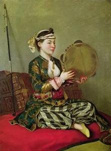 Turkish Woman with a Tambourine (oil on canvas) Turkish Woman with a Tambourine (oil on canvas)