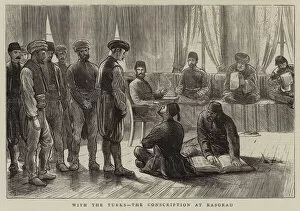 Conscription Gallery: With the Turks, the Conscription at Rasgrad (engraving)