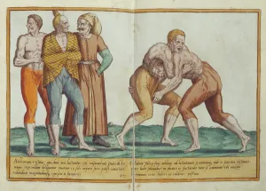 Turks wrestling, sixteenth century costumes from Omnium Poene Gentium Imagines Turks wrestling, sixteenth century costumes from Omnium Poene Gentium Imagines