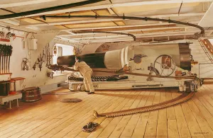 Twenty-Seven Pound Cannon on a Battleship (oil on canvas) Twenty-Seven Pound Cannon on a Battleship (oil on canvas)