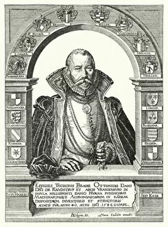 Tycho Brahe, Danish astronomer (engraving)