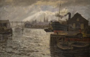 The Tyne with High Level Bridge, 1920 (oil on board) The Tyne with High Level Bridge, 1920 (oil on board)