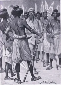 The type of warrior Burton met in Somaliland, illustration from'Cassell' The type of warrior Burton met in Somaliland, illustration from'Cassell'