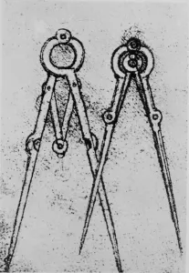 Two types of adjustable-opening compass, fol. 108v from Paris Manuscript H Two types of adjustable-opening compass, fol. 108v from Paris Manuscript H