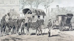 Types of Coaches used during the 19th Century, 1886 (colour litho) Types of Coaches used during the 19th Century, 1886 (colour litho)