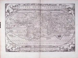 Typus Orbis Terrarum, portulan (engraving, 1570) Typus Orbis Terrarum, portulan (engraving, 1570)
