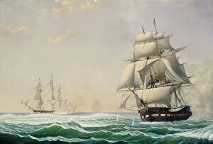 The United States Frigate President Engaging the British Squadron in 1815