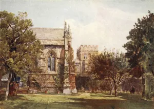 University College, private garden of the Master, 1903 (colour litho) University College, private garden of the Master, 1903 (colour litho)