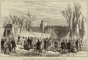 Unveiling the Memorial Tablet of Keats in the English Cemetery at Rome (engraving) Unveiling the Memorial Tablet of Keats in the English Cemetery at Rome (engraving)