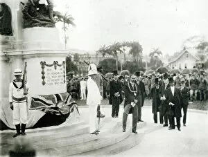 Port of Spain Gallery: The unveiling of the War Memorial, Port of Spain, Trinidad, 1920 (b / w photo)