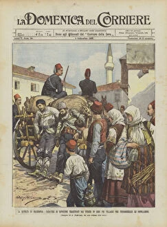 The Uprising in Macedonia, Corpses Of Rioters Dragged By The Turks Around The Villages... (colour litho)