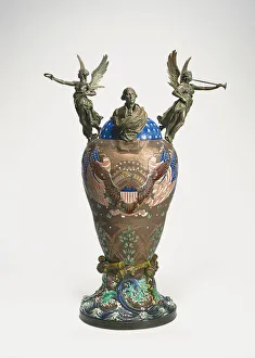 Urn commemorating the centennial of American independence, c.1876 (ceramic & bronze) Urn commemorating the centennial of American independence, c.1876 (ceramic & bronze)