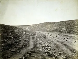 Crimean War Gallery: Valley of the Shadow of Death, Crimea, 1855 (salt print)