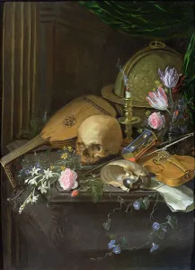 A Vanitas Still Life with a Nautilus and a Lute A Vanitas Still Life with a Nautilus and a Lute