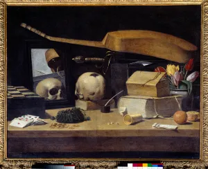 Vanitas Still Life (Vanite) with deck of cards, instrument and skull Vanitas Still Life (Vanite) with deck of cards, instrument and skull
