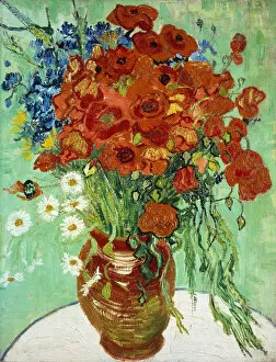 Vase with Cornflowers and Poppies, 1890 (oil on canvas)